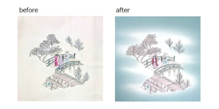 【訪問着の染め替え】地色を白から水色に！好きな色に変わって新しい着物を手に入れた気分です