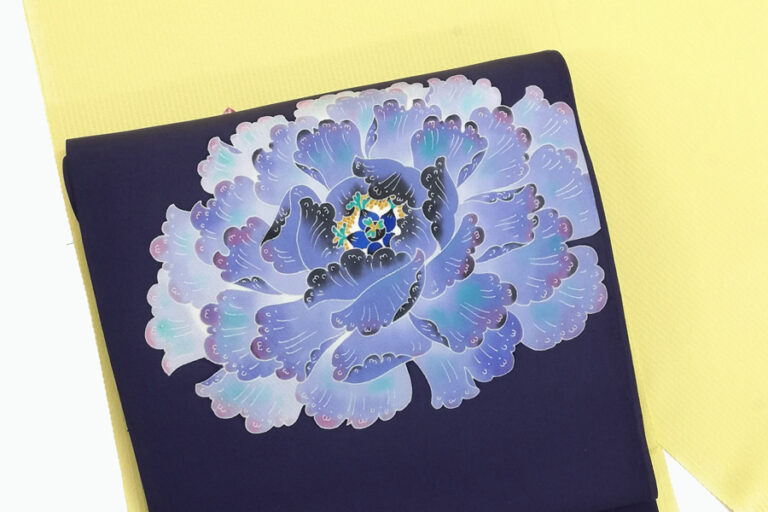 中町博志　加賀友禅九寸名古屋帯「ぼたん」