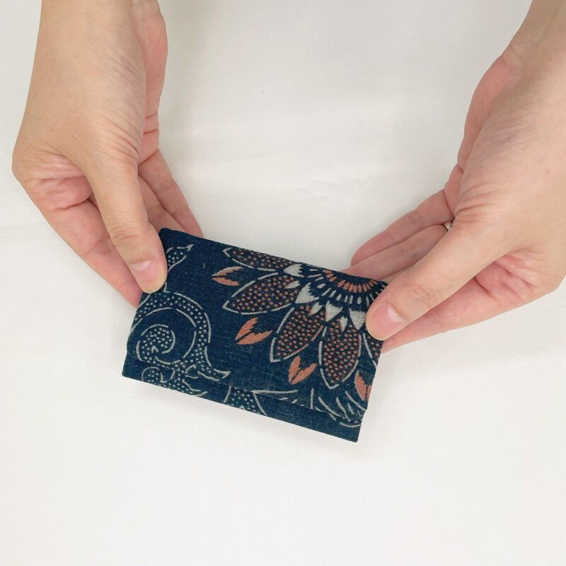 藍染布団地 カードケース 向日葵