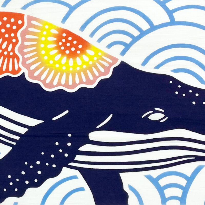 注染手拭い　紅型作家シリーズ〈クジラ〉