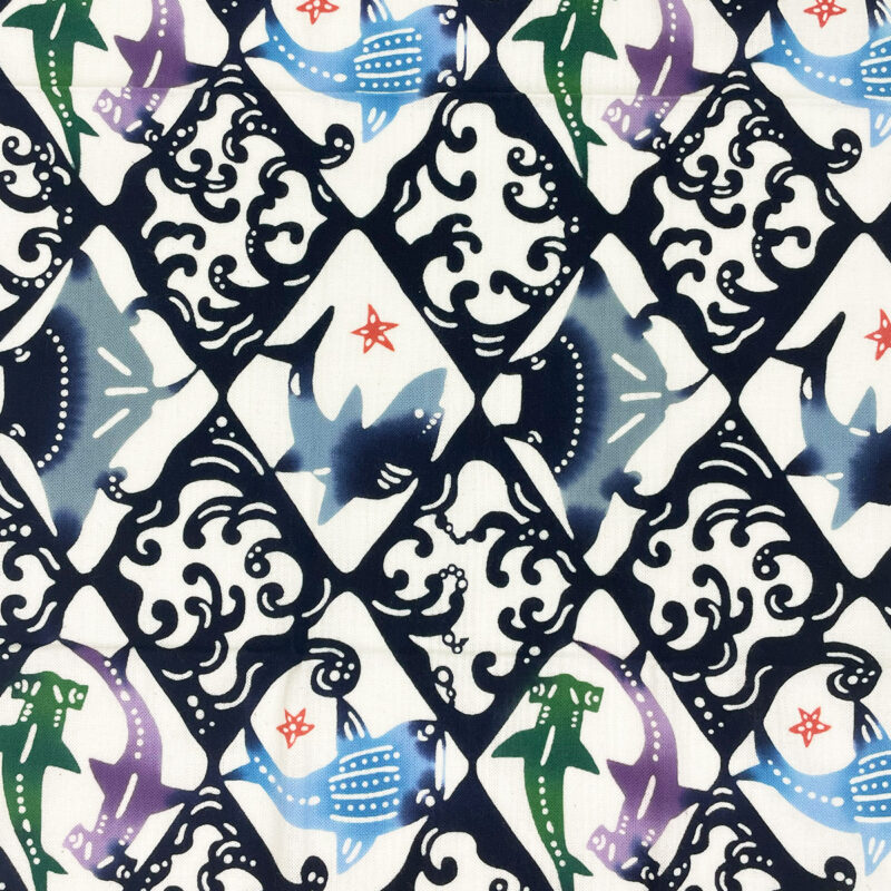 注染手拭い　紅型作家シリーズ〈鮫づくし〉