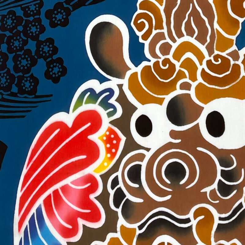 注染手ぬぐい　紅型作家シリーズ　＜シーサー＞