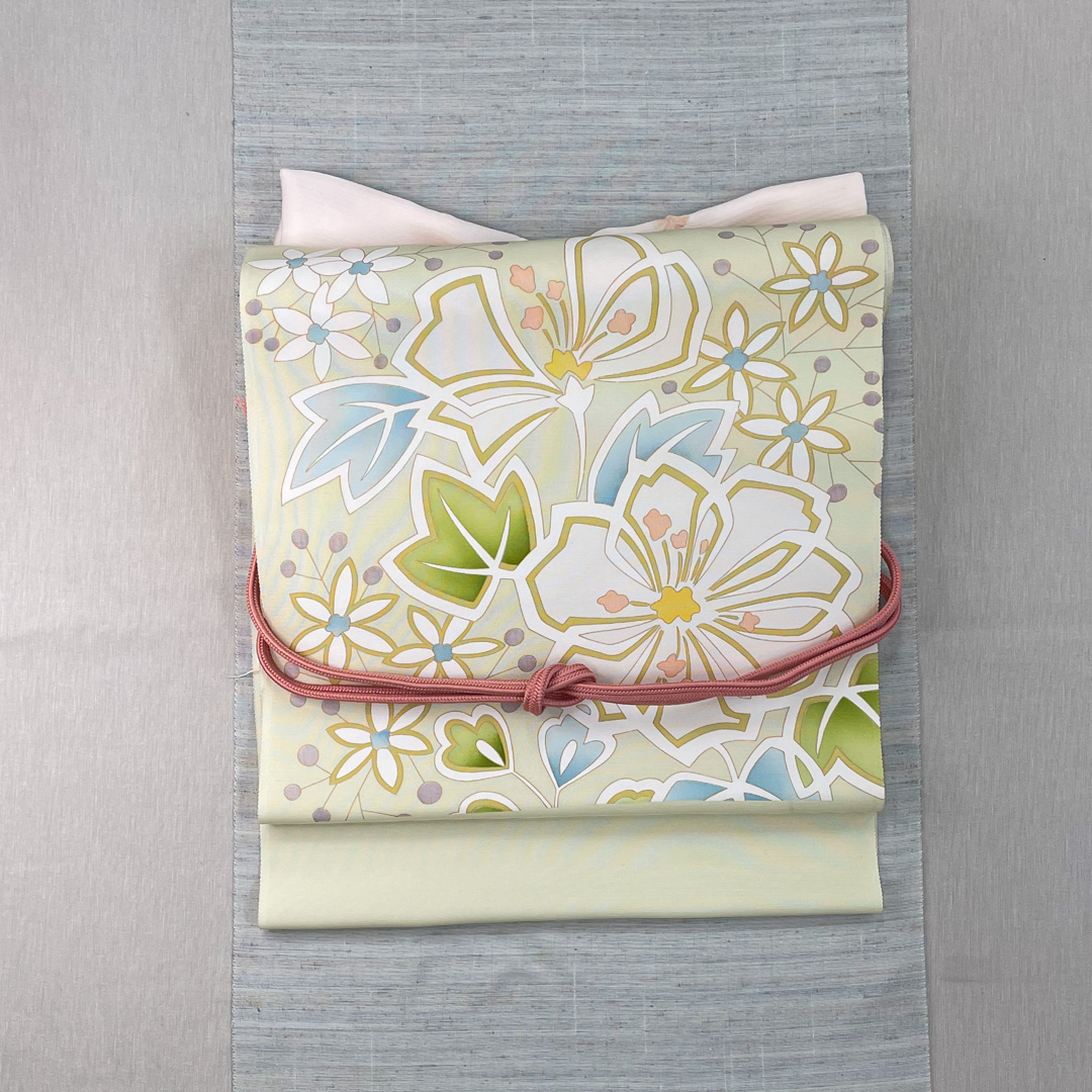 【秋の大バーゲン】紬 「朝霧」萌黄色 - 画像 (2)