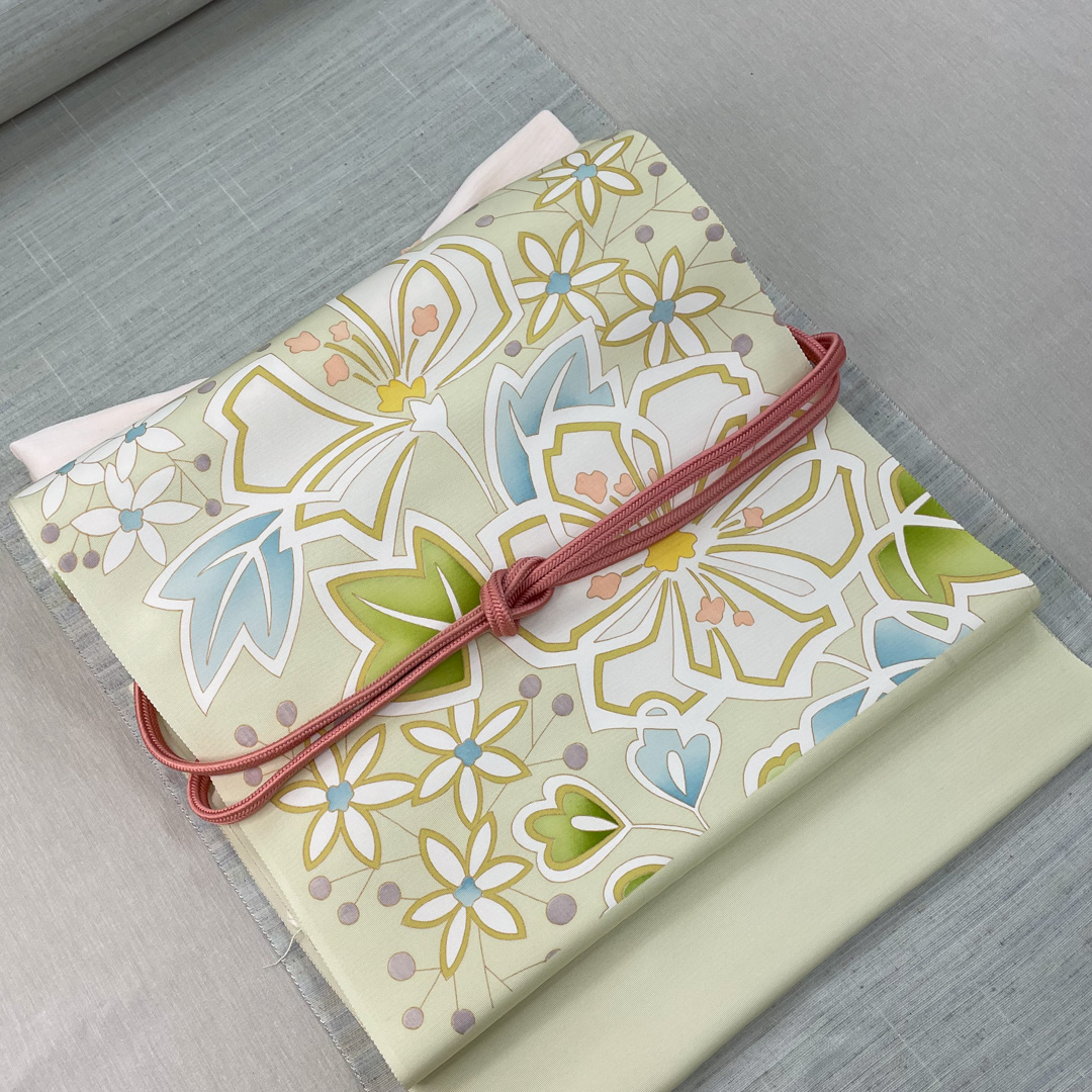 【秋の大バーゲン】紬 「朝霧」萌黄色 - 画像 (4)