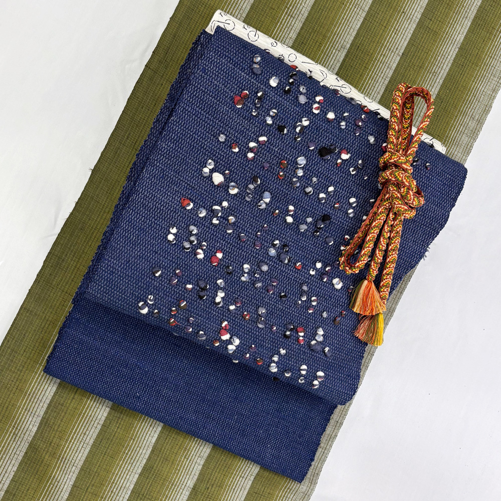 藤田織物製 真綿八寸帯 - 画像 (2)