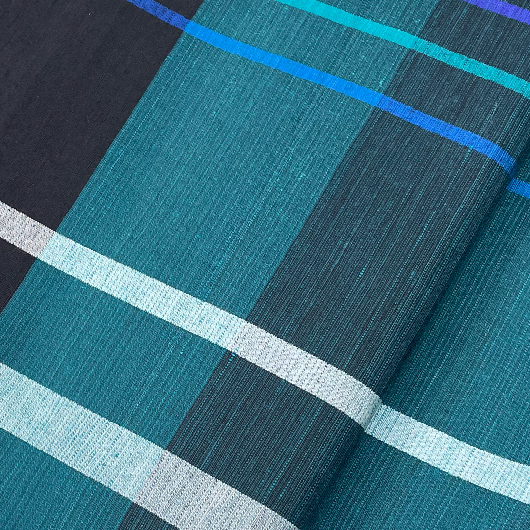 米沢 筬園工房製 真綿手紡糸 九寸名古屋帯 流彗 - 画像 (5)