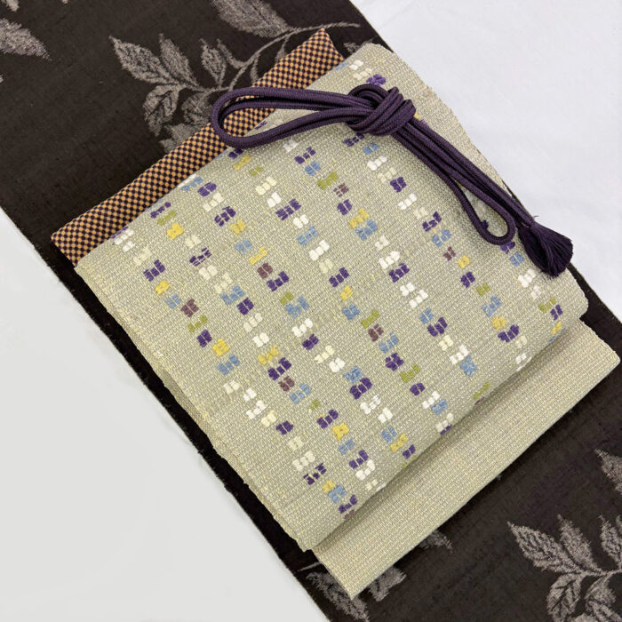 藤田織物製 真綿八寸帯（グレー） - 青山ゑり華