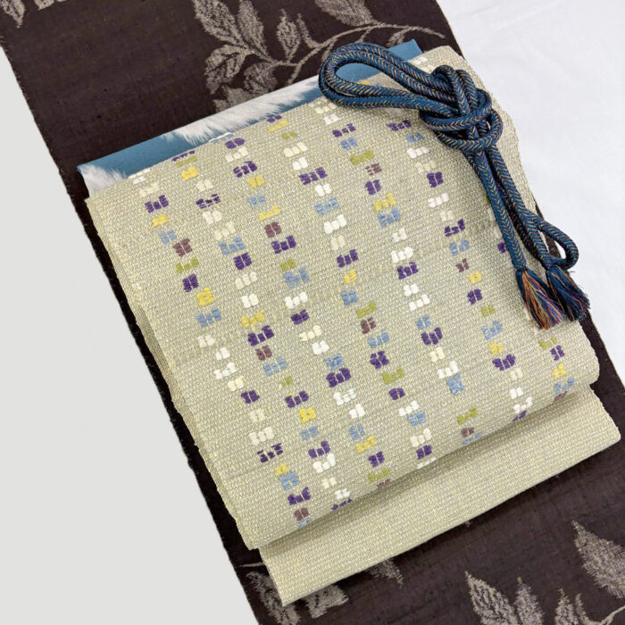 藤田織物製 真綿八寸帯（グレー） - 青山ゑり華