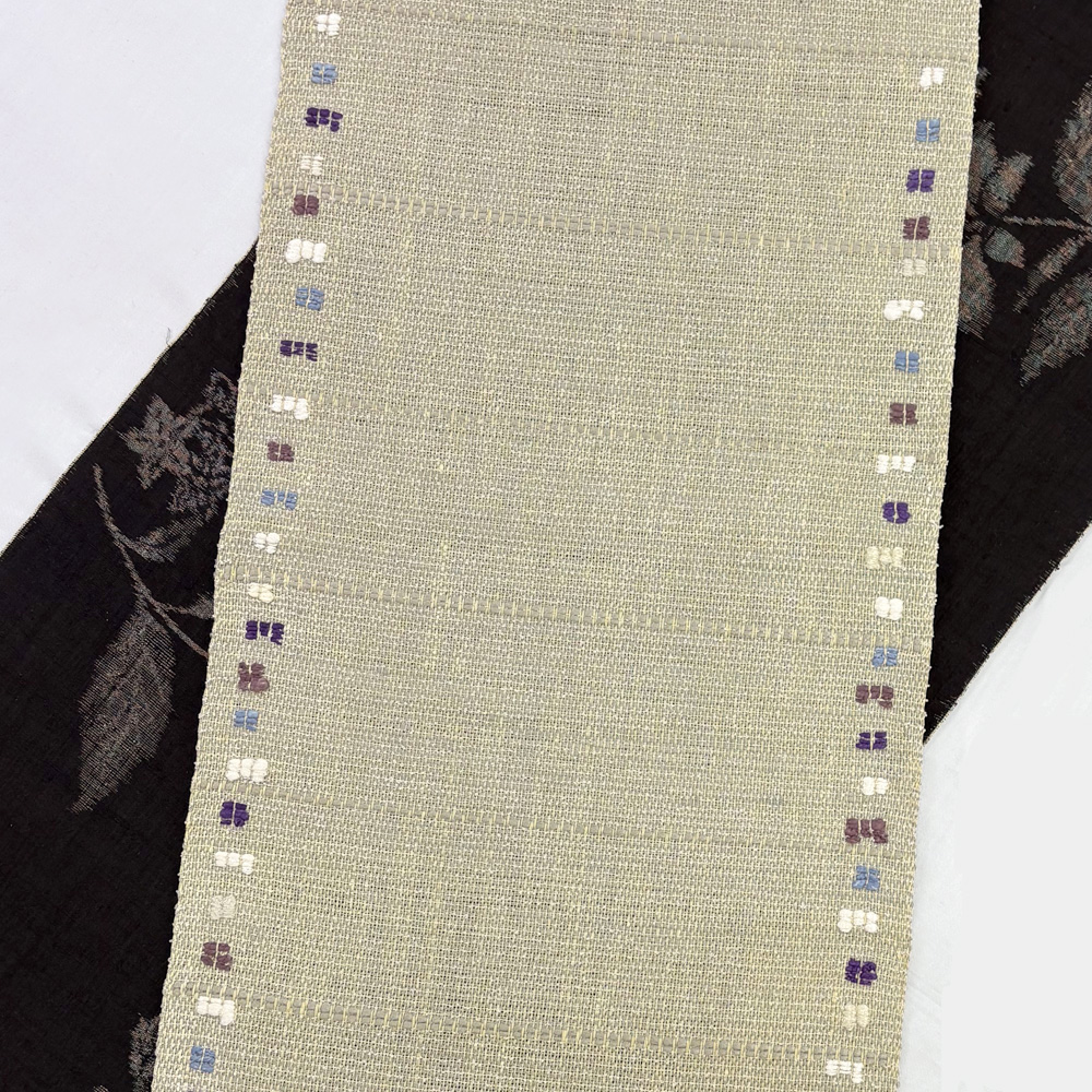 藤田織物製 真綿八寸帯(グレー) - 画像 (6)