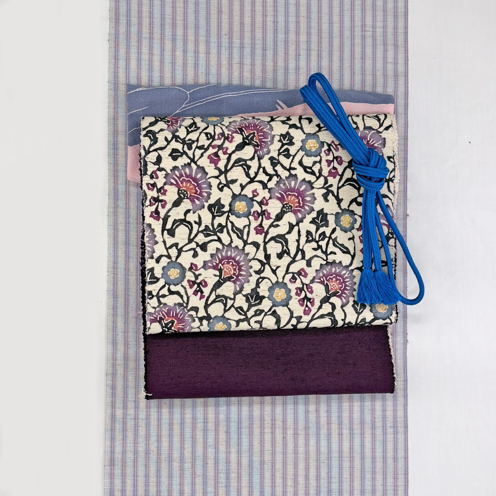 ぜんまい紬地 型染八寸帯 - 画像 (5)