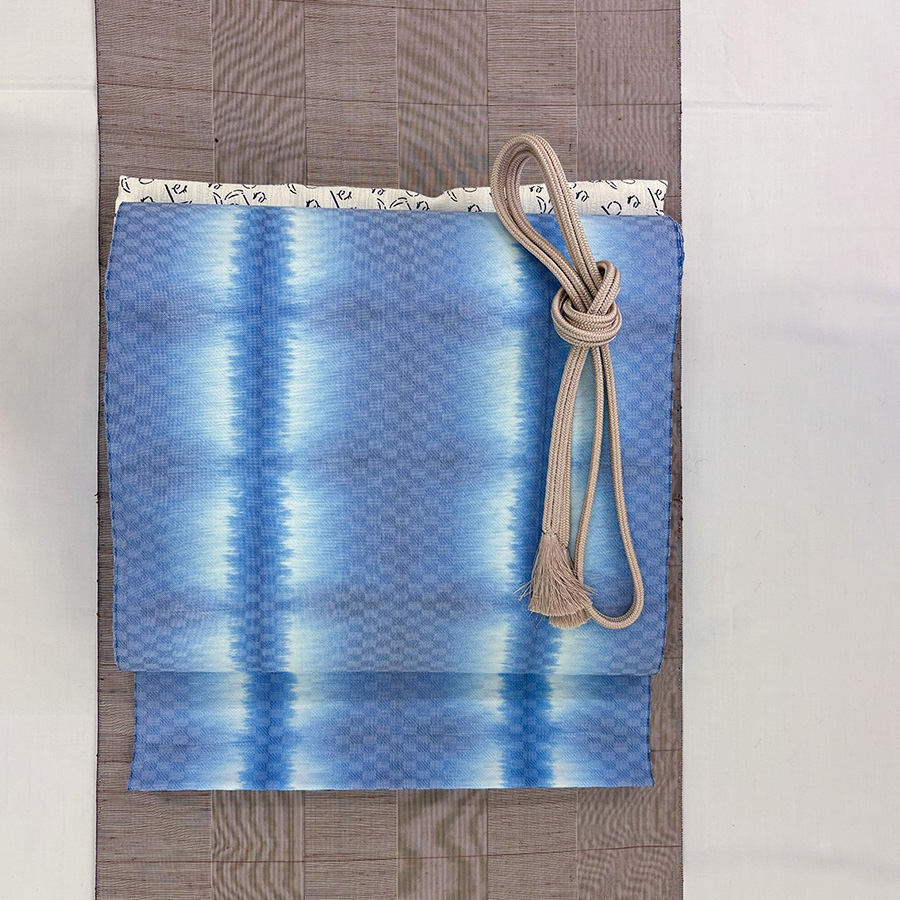 京都 西陣織 織匠 さか井製 板締め絞り 九寸名古屋帯