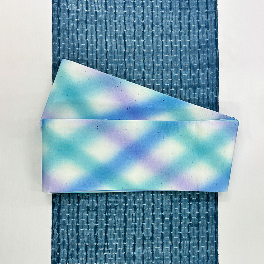 青山ゑり華オリジナル 小林染工房製 染半幅帯