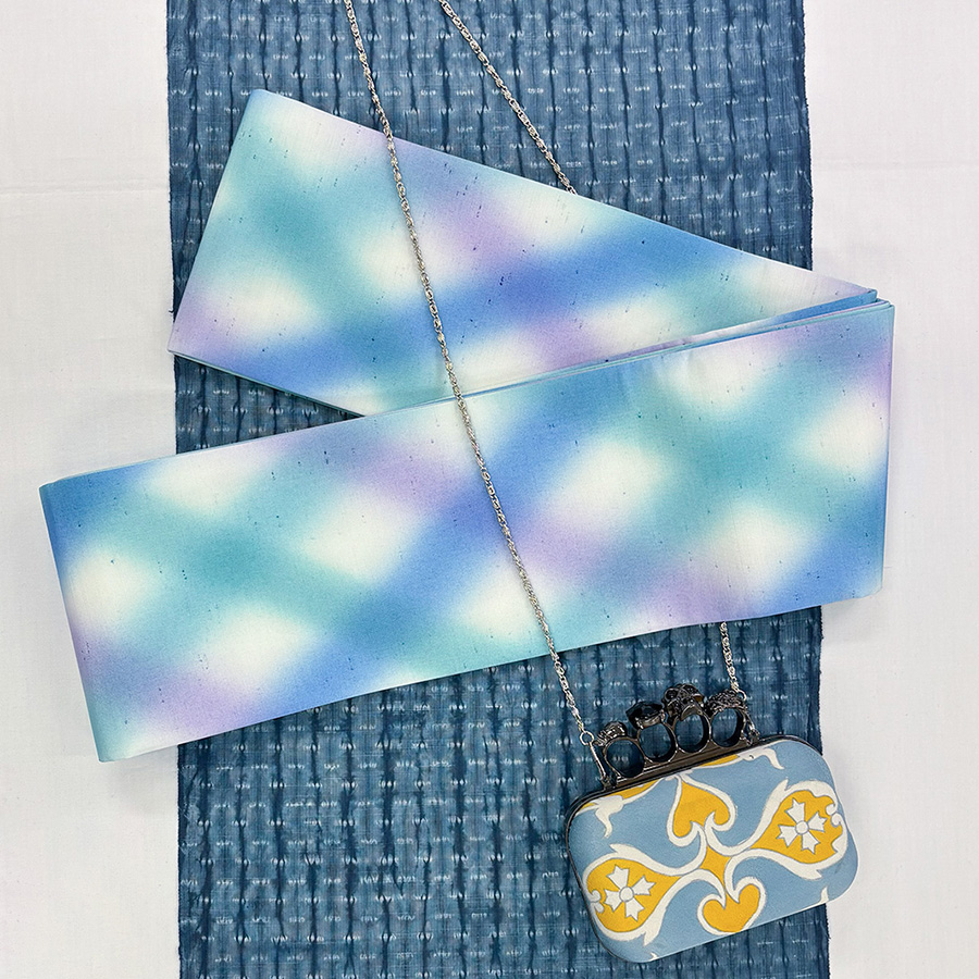 青山ゑり華オリジナル 小林染工房製 染半幅帯 - 画像 (2)