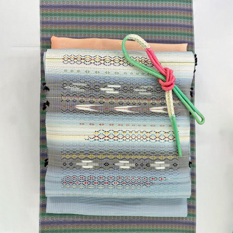 染織iwasaki 半幅帯 黄色 グレー 染織iwasaki 半幅帯 黄色 グレー 染織iwasaki 半幅帯 黄色 グレー