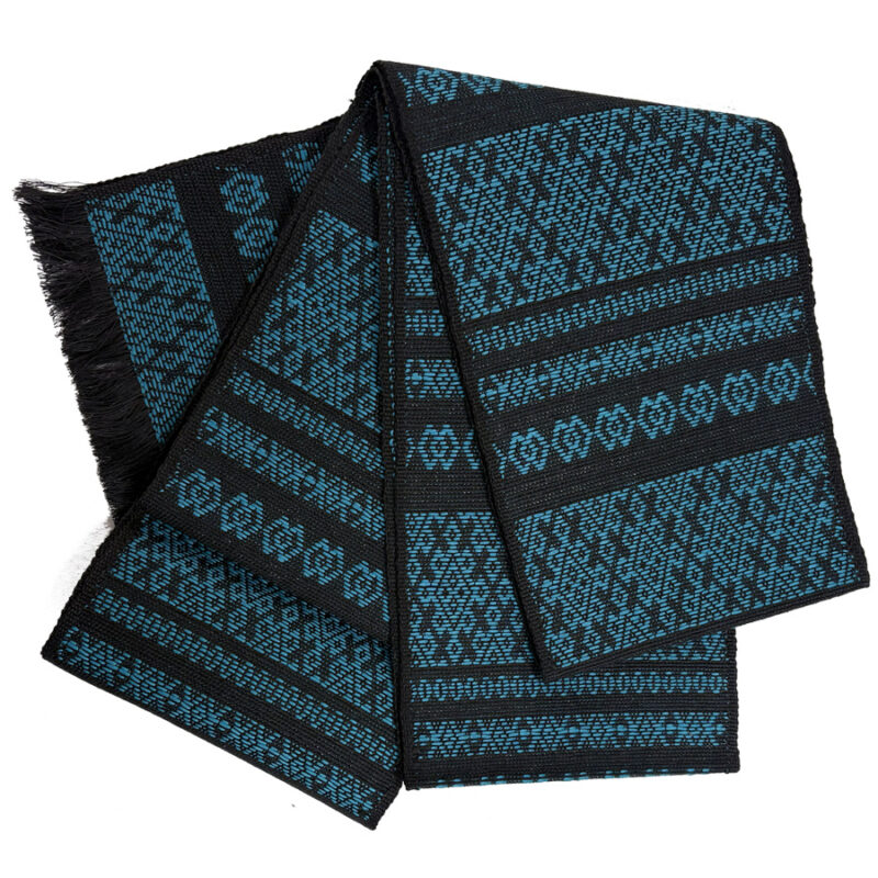 近賢織物謹製 四寸帯「シャンヴル 麻帯」青