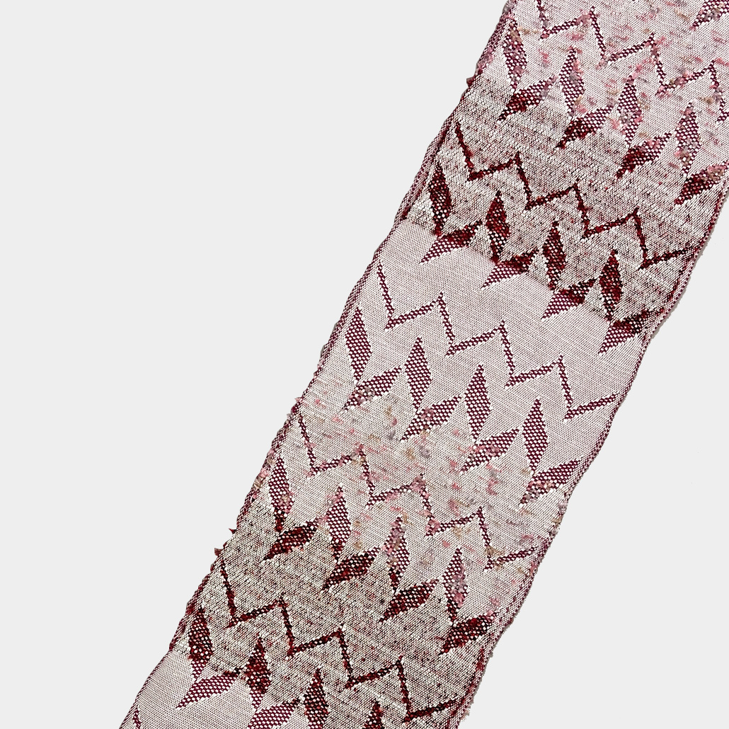 近賢織物謹製 四寸帯「つばらつばら」いちご色 - 画像 (3)