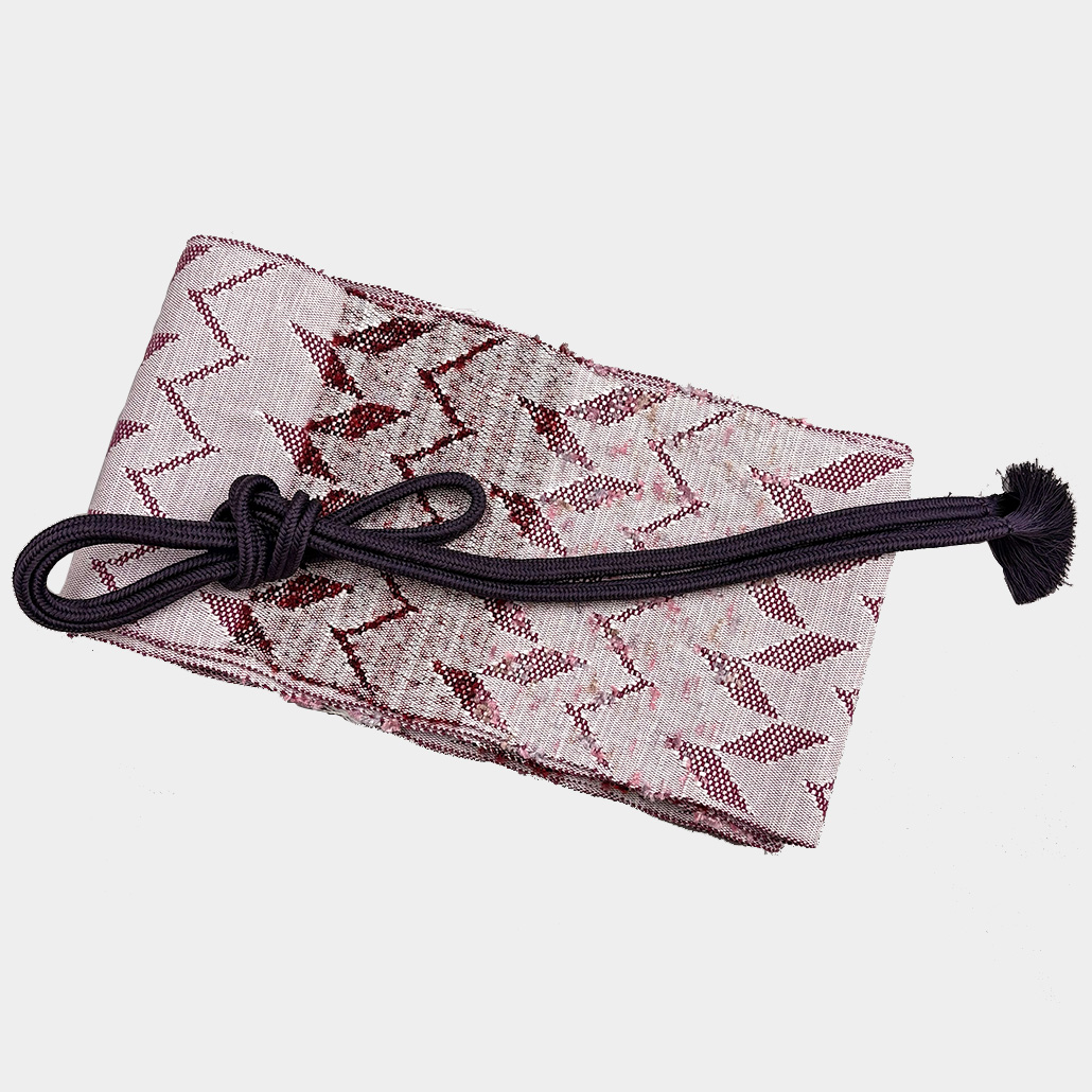 近賢織物謹製 四寸帯「つばらつばら」いちご色 - 画像 (4)