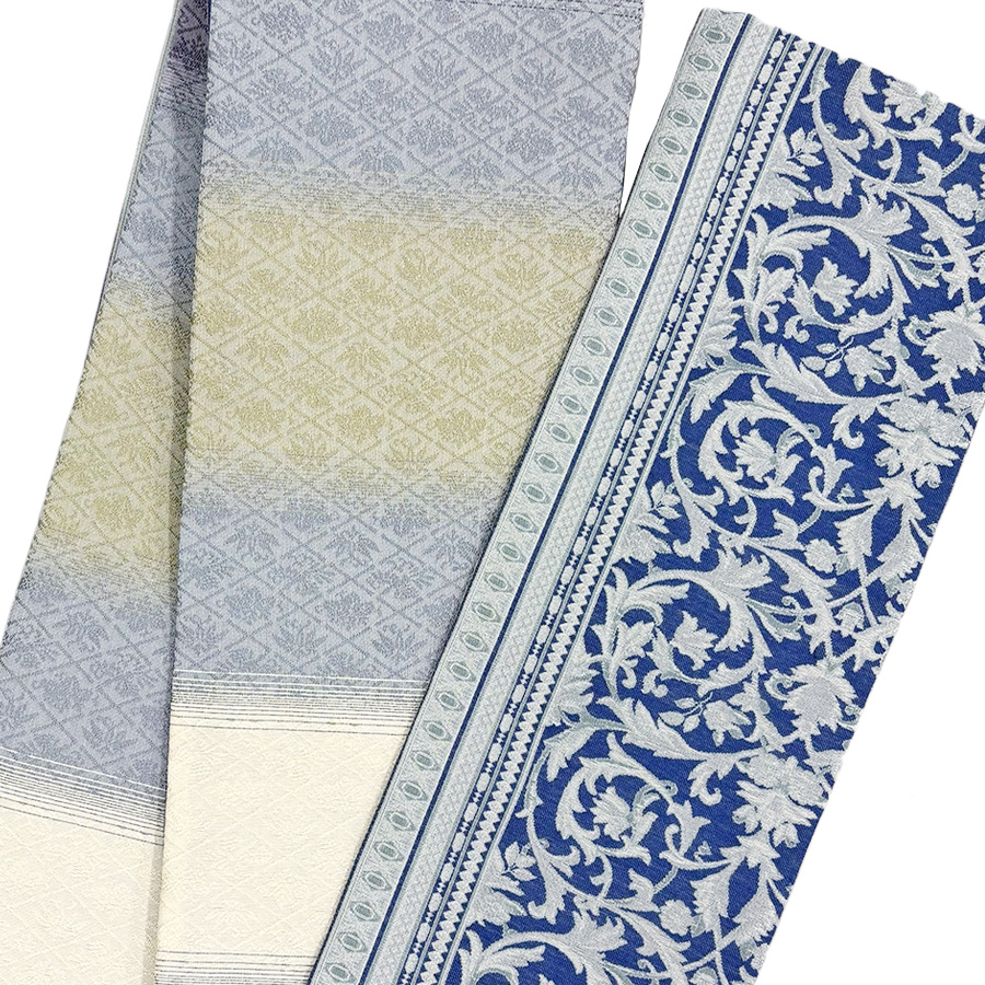 西陣織 半巾帯〈唐草 × 縞に吉祥文様〉 - 画像 (2)