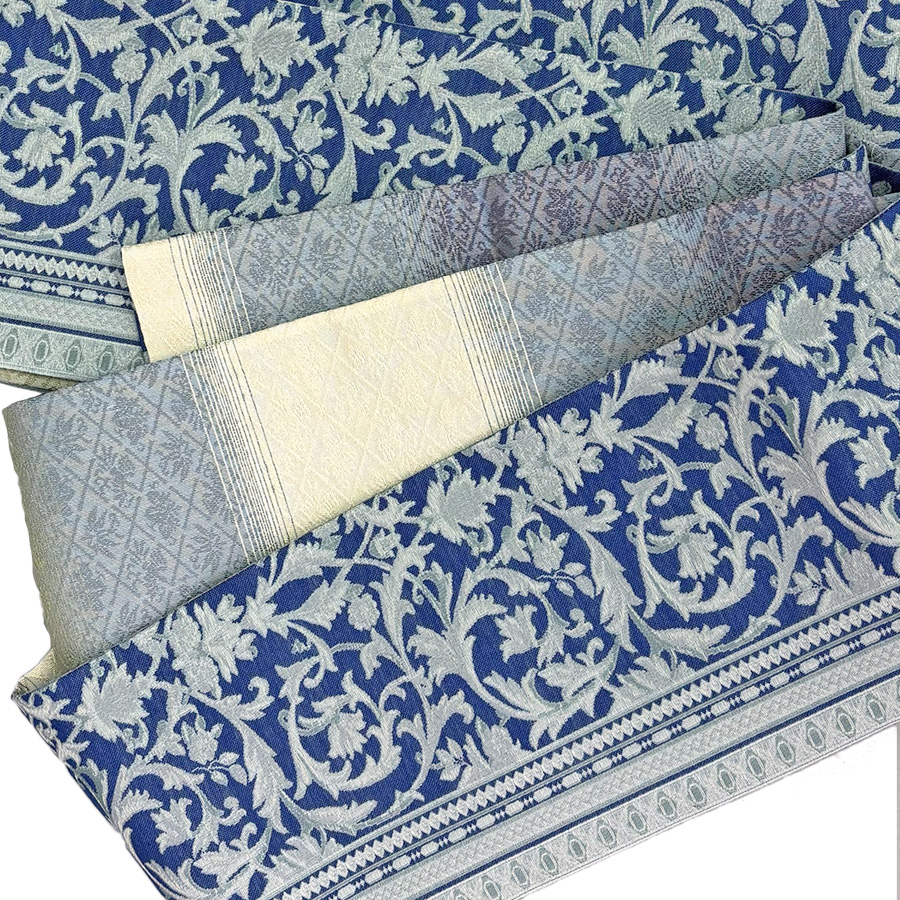 西陣織 半巾帯〈唐草 × 縞に吉祥文様〉 - 画像 (3)