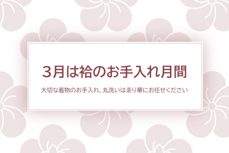 3月は袷のお手入れ月間｜丸洗い特別価格のご案内
