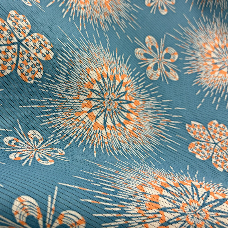 加賀古代染浴衣　糸菊と桜（坂口染工房）